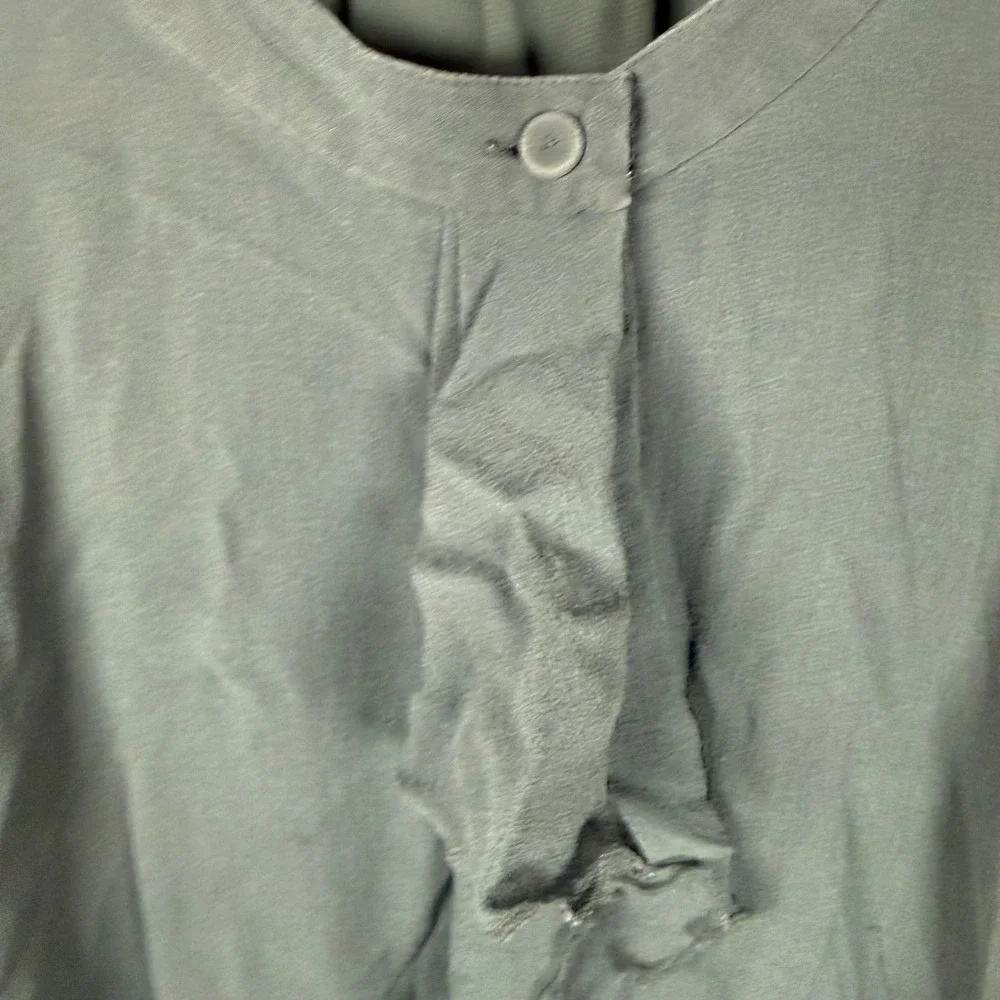 Tory Burch Ruffle Front Blouse‎ Women 14 Forest Green Silk Career Corporatecore
